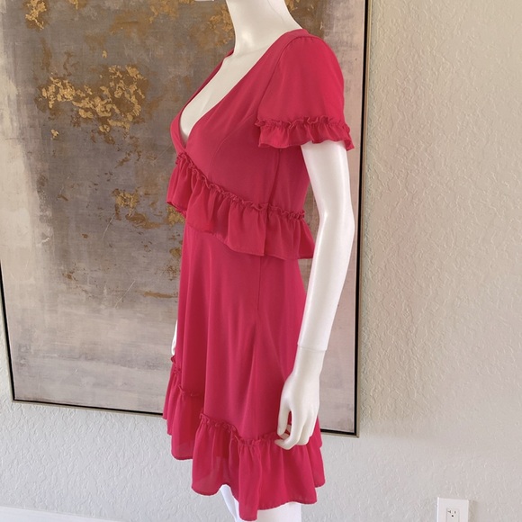 Likely Summer Brason Dress Ruffles Pink New - Picture 6 of 9